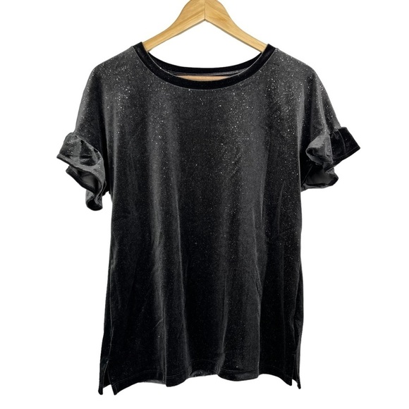Old Navy Tops - Old Navy Black Sparkle Short Sleeve Shirt with Sparkles | Size: Medium